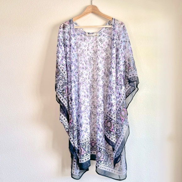 Soft Surroundings Sheer Leopard Print Kimono, OS - Picture 1 of 6